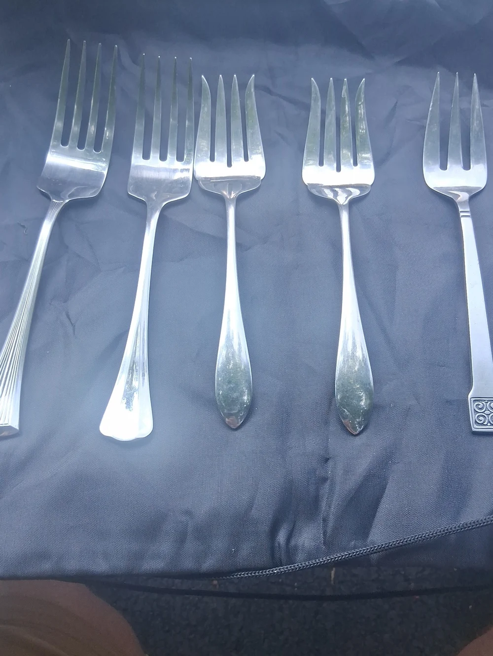 Stainless Steel Dining Forks - Silver Finish 5 Pieces